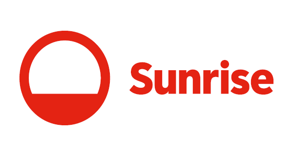 Logo Sunrise – operatore Internet e TV sulla rete in fibra ottica Ascona4net.